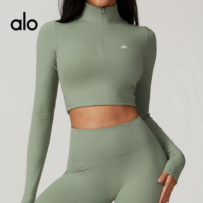 alo yoga秋冬紧身瑜伽服长袖运动外套美式高强度速干跑步健身新品
