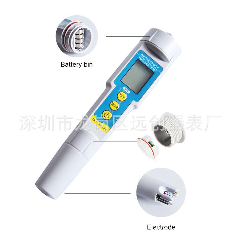 ph-986笔功能型ph/tds/温度水质多测试笔水培养殖实验室测试仪