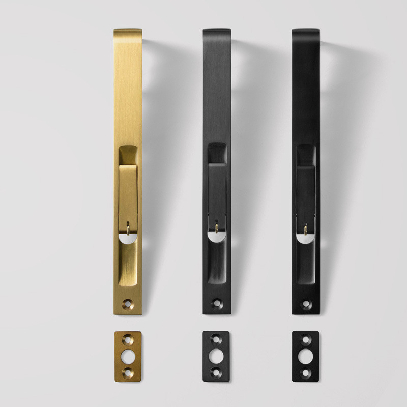 铜暗插销防盗子母门插销暗装天地暗插销通道门栓反锁加长铜插销