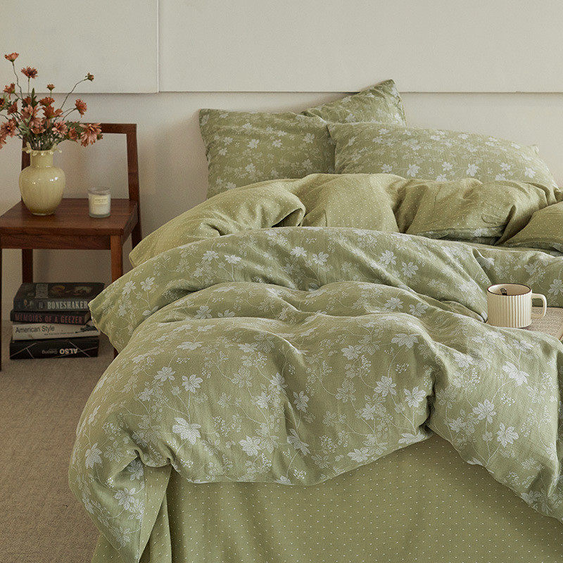 新款A类纯棉双层纱提花四件套全棉床单被套亲肤柔软母婴床上用品,床上用品,床品套件/四件套/多件套,淘宝优惠券,粉丝福利购,淘宝优惠卷