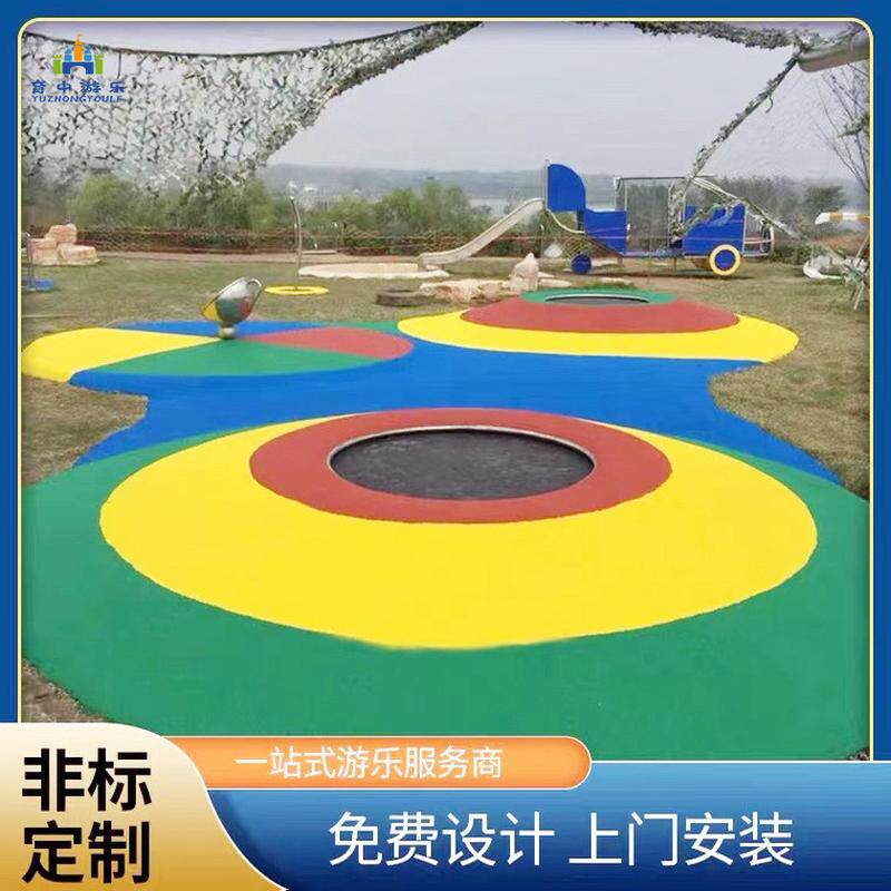 户外埋地蹦蹦床儿童大型圆形地面小区公园景区室外幼儿园跳床厂家