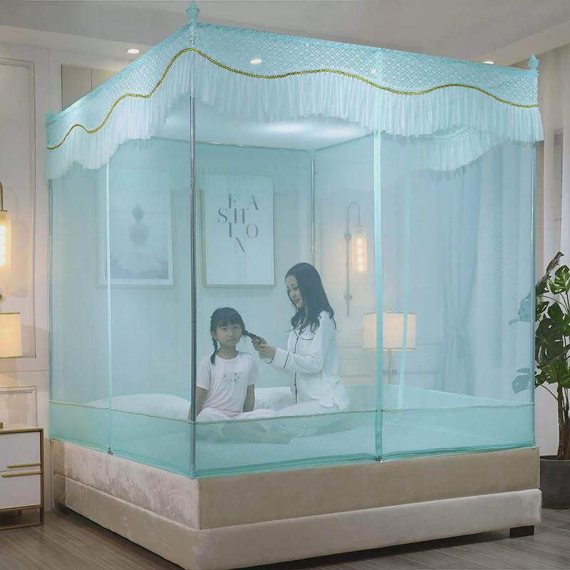 qt蚊帐1.2米2米床防摔三开门拉链款1.5米蒙古包1.8m床家用纹双人