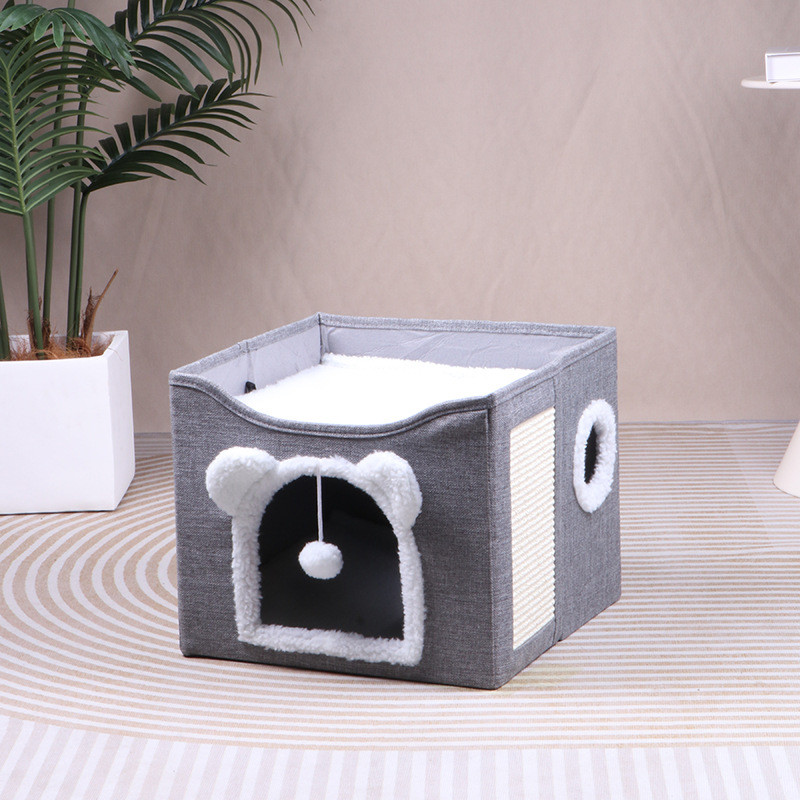 热销猫窝房子保暖三层猫别墅可折叠猫爬架冬季半封闭猫冬天