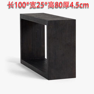 侘寂风实木玄关桌入户窄条靠墙桌中古风客厅走廊案几条案置物架