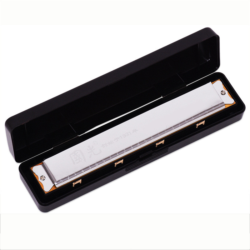 包邮热卖乐器牌24孔复音c调精品口琴儿童学生成人初学者自学国光