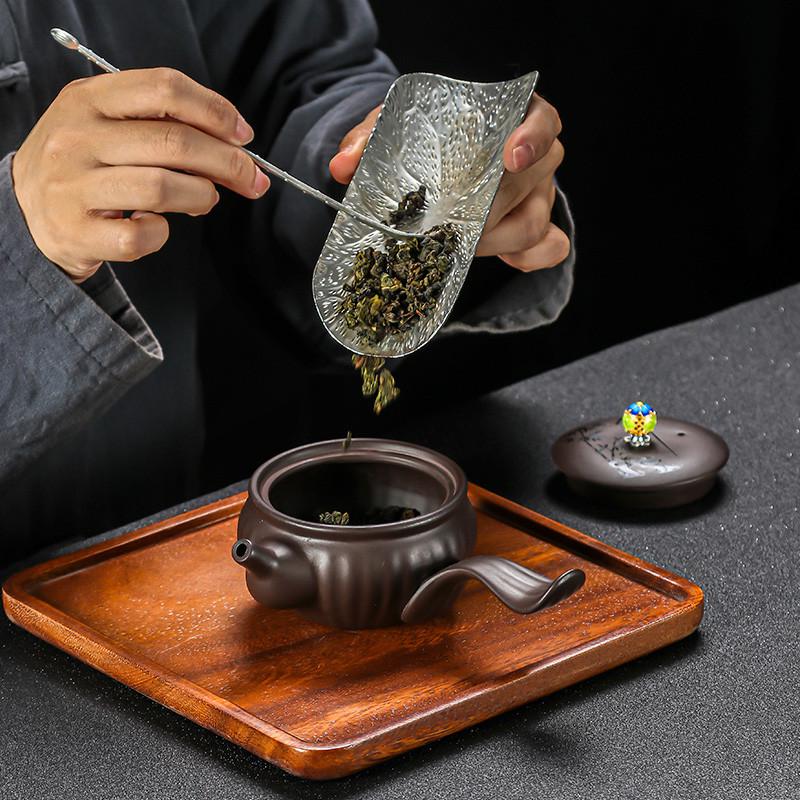 紫砂侧把茶壶功夫过滤泡茶壶家用陶瓷石瓢壶刻字西施壶单壶茶具