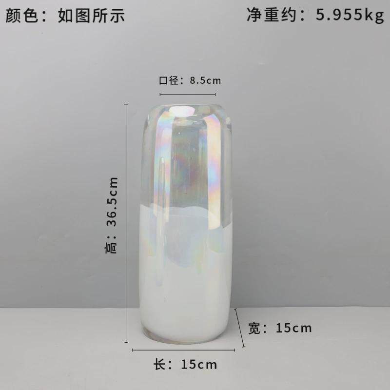 欧式轻奢炫彩琉璃水培客厅桌面摆件插花花瓶卧室玄关酒店家居饰品