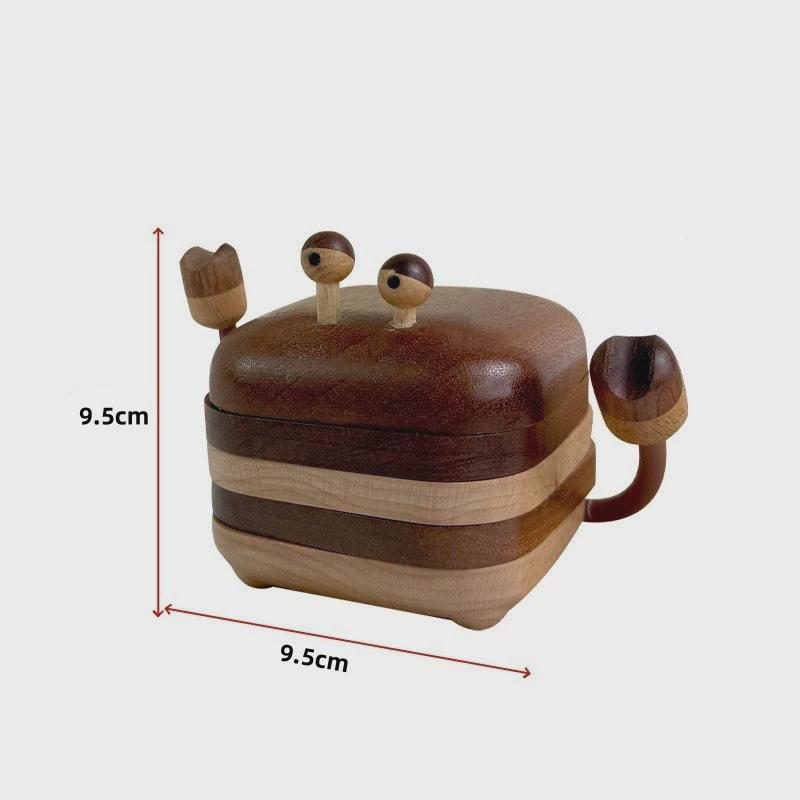 木质小螃蟹茶具磁吸整理桌面防烫隔热杯垫杯托家居餐垫锅垫水杯垫