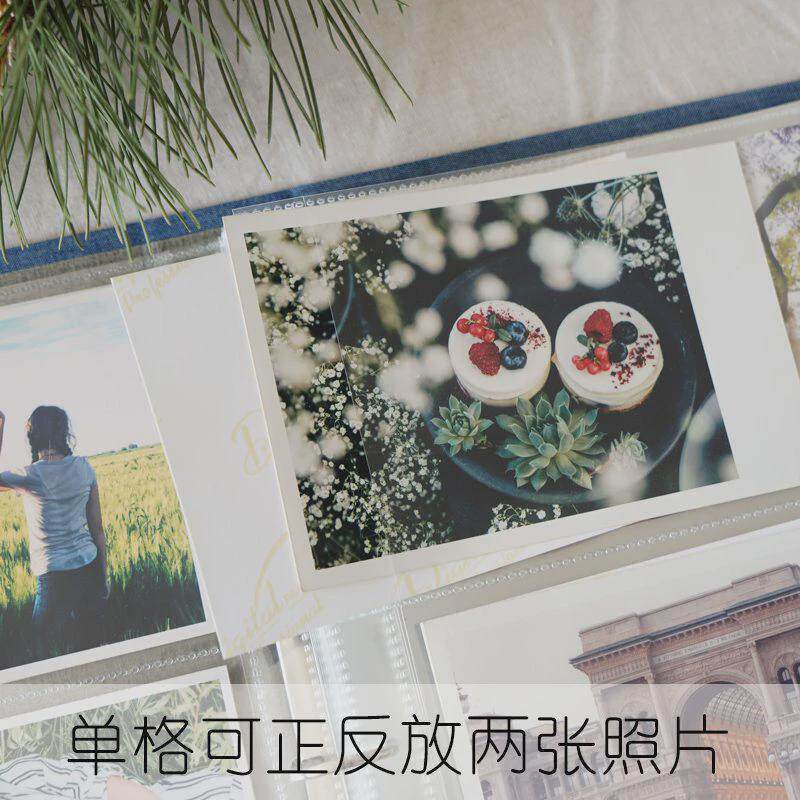 目忆/牛仔布面4寸照片4清新插页式影集6寸照片活页迷你小相册本