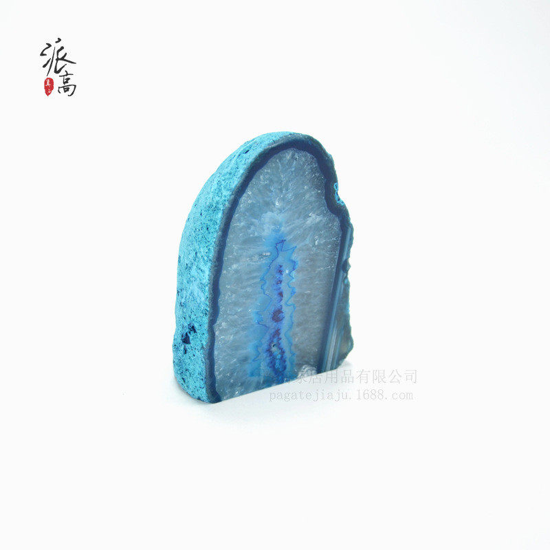 天然玛瑙石书立书靠书档单边玛瑙书档烛台样板房软装创意摆件厂家