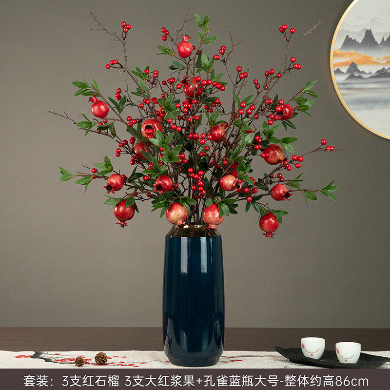 适合客厅摆放的花高端仿干花放酒柜装饰品摆件室内真防新房子轻奢