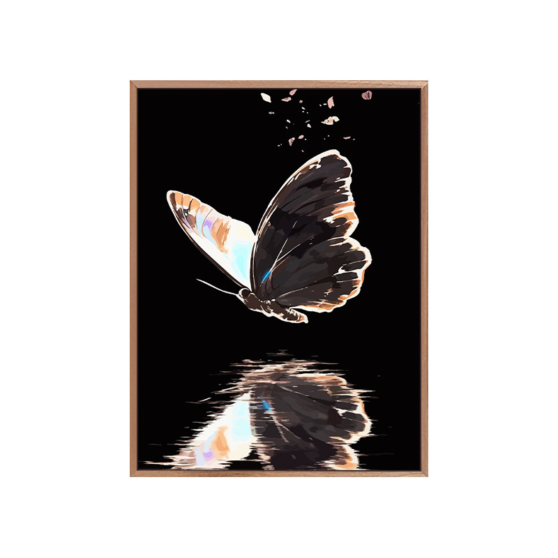 蝴蝶数字油画diy油彩画 手工填充涂色丙烯画唯美高级感卧室装饰画图片