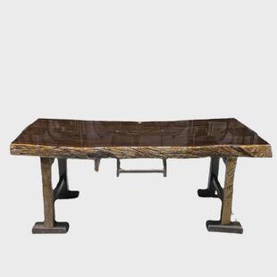 直销黑檀新中式大板桌茶台现代简约实木茶桌整板泡茶桌原木大班台