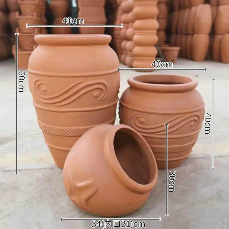 吸水1米特大包邮透气红陶花盆室内软装陶瓷花盆家用工程造景陶罐
