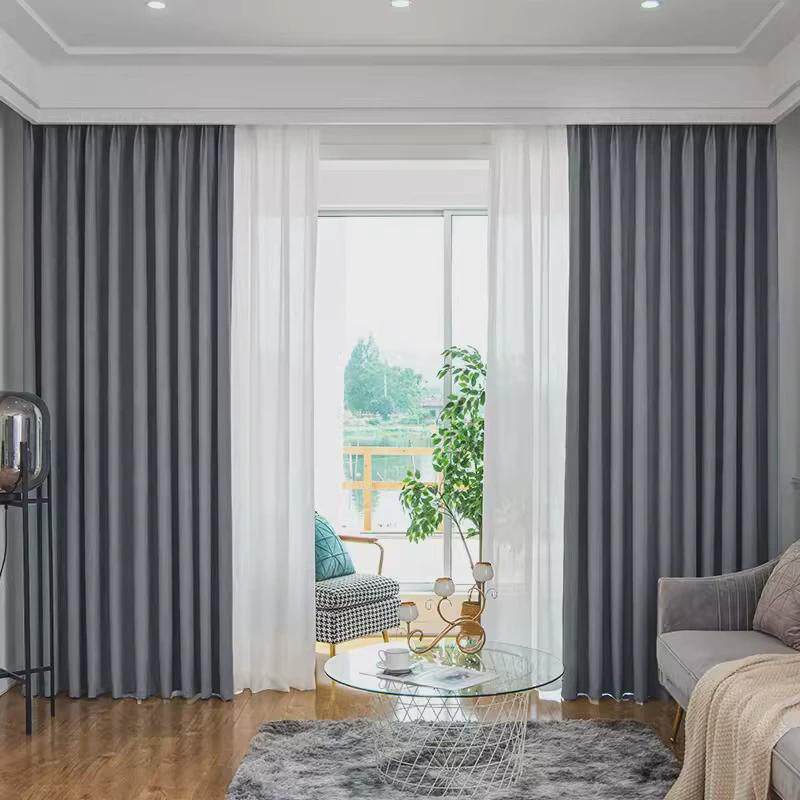 轻奢高精密窗帘浮雕美式田园奶油风加厚遮光卧室客厅书房家装布料