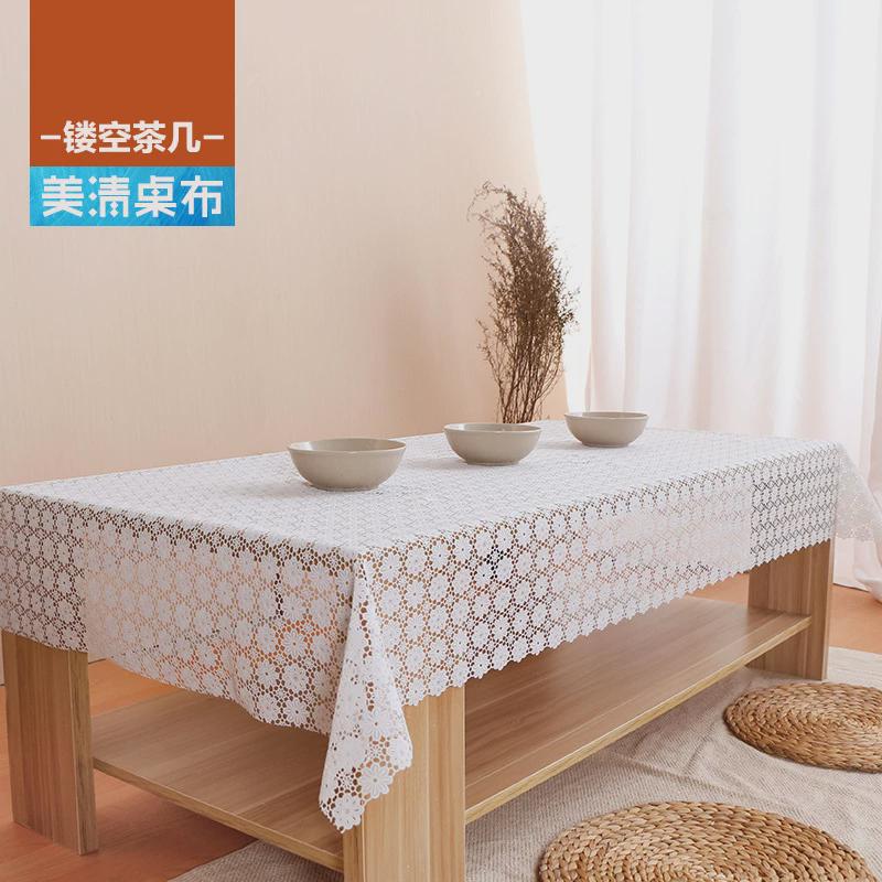 茶几桌布镂空蕾丝台布pvcins风印花桌布塑料茶几盖布长方形茶新品