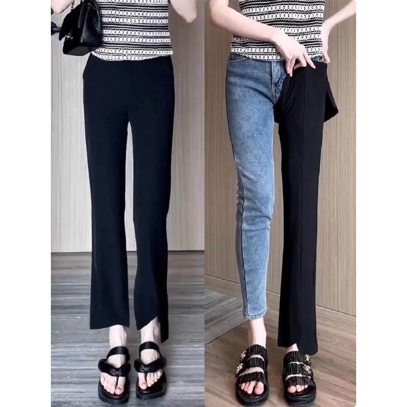 梨型身材大码显瘦薄款九分女夏胖mm弹力开叉裤,女装/女士精品,大码裤装,淘宝优惠券,粉丝福利购,淘宝优惠卷