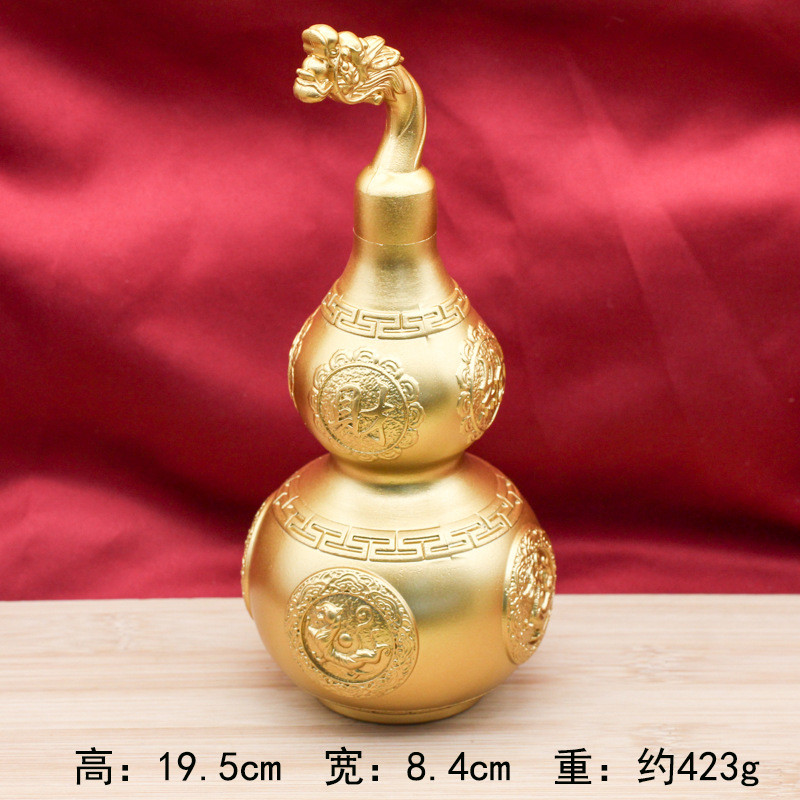 黄铜龙头葫芦摆件本命年开运工艺品客厅乔迁装饰品公司办公室开业