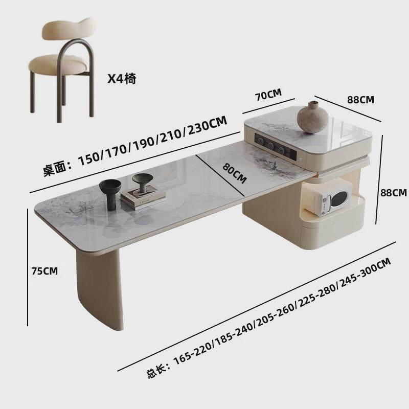 奶油风岩板岛台餐桌一体可伸缩微波炉收纳储物柜现代简约中岛台,住宅家具,岛台餐桌,淘宝优惠券,粉丝福利购,淘宝优惠卷