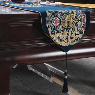 新中式桌旗茶旗茶桌垫布禅意长条电视柜茶台布中式风中间茶几高端