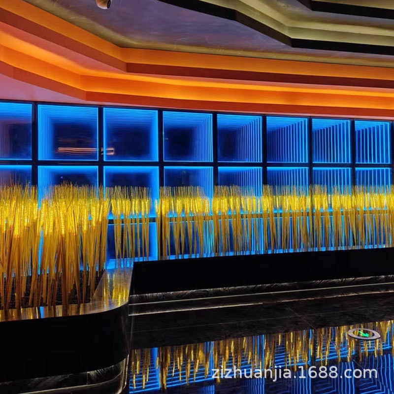 深渊镜千层镜展示柜广告牌定制发光字打卡隔断墙网红台球厅招牌