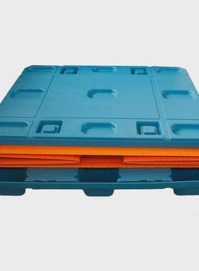 厂家现货橙色围板箱汽配物流高强度pp循环吹塑双层塑料周转箱