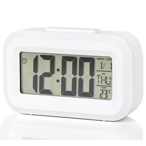 迷你小闹钟学生书桌床头摆放简约日期温度显示可计时贪睡小钟表