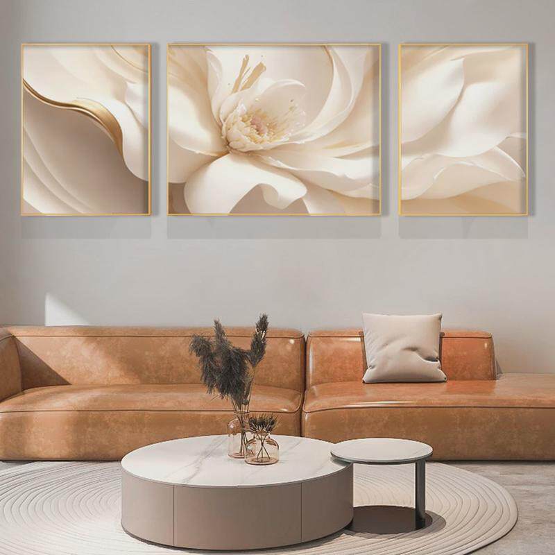 客厅沙发背景墙装饰画三联画挂画现代轻奢奶油餐厅壁画大气风挂画