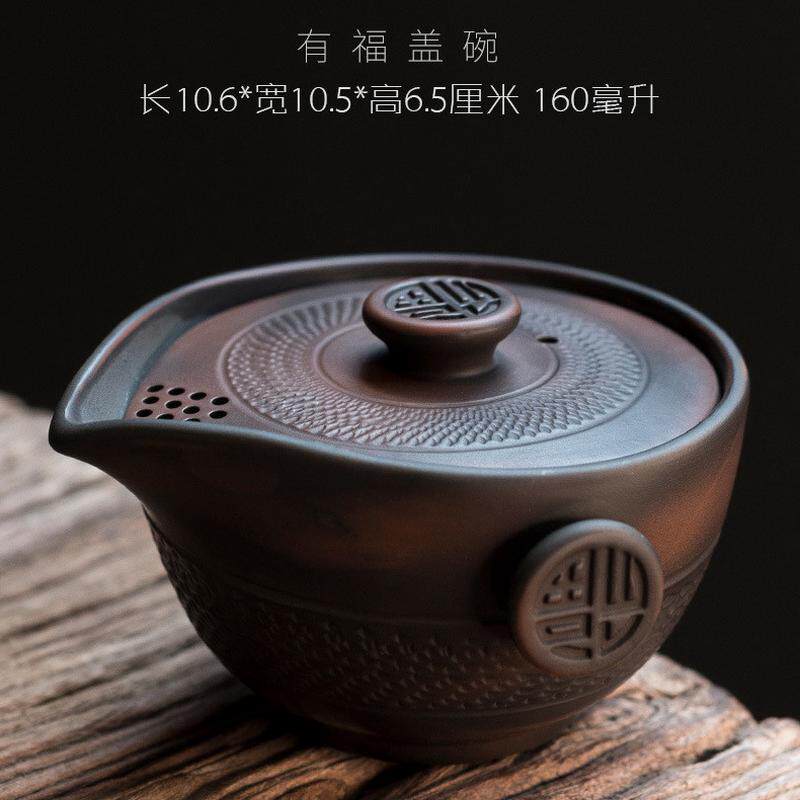 陶瓷紫陶茶壶功夫茶具茶杯盖碗紫砂建水原矿全手工手抓壶素烧可养