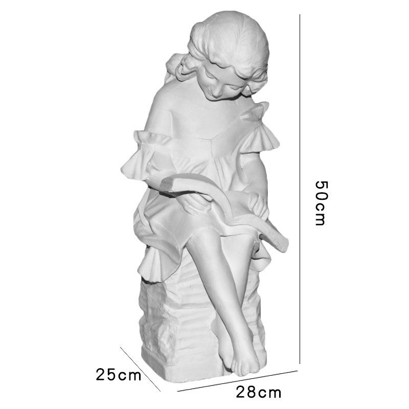 艺伯乐石膏像读书看书雕塑50cm素描美术教具女孩头像雕像模型摆件