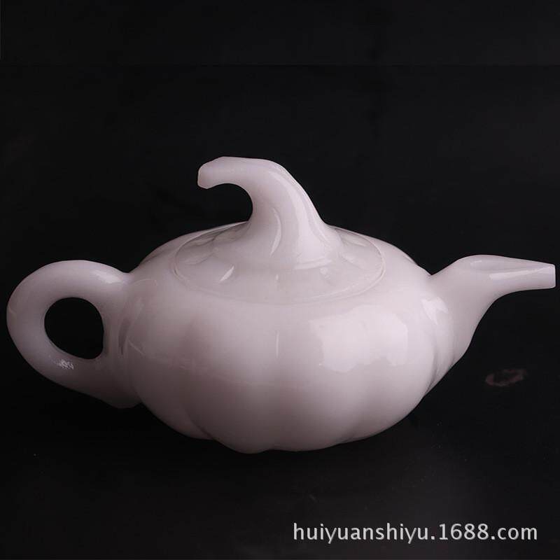阿富汗竹节白玉玉款酒具茶具喜上眉梢巴玉玉石玉器茶壶摆件批发