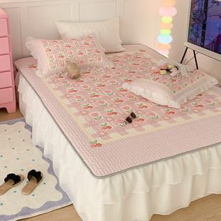 床笠款凉感丝乳胶凉席15m18三件套仙美缦纱空调软席冰丝席12米