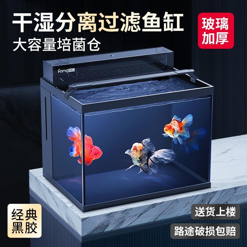 小海缸全套设备发光迷你观赏方小章生物金鱼缸背滤雷龙