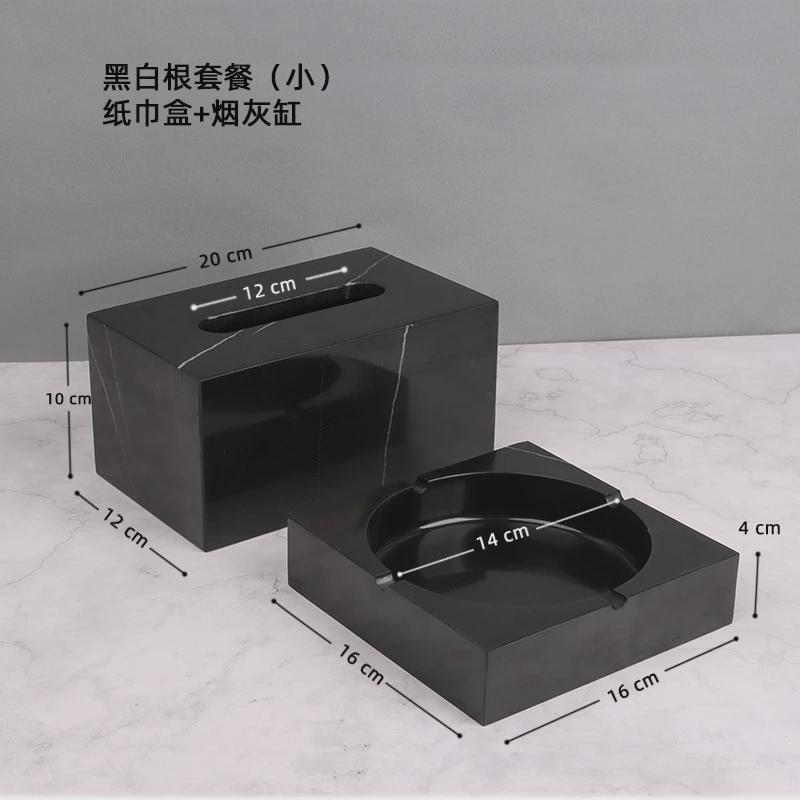 现代简约大理石纸巾盒商务客厅家用抽纸盒创意北欧茶几ins餐巾纸