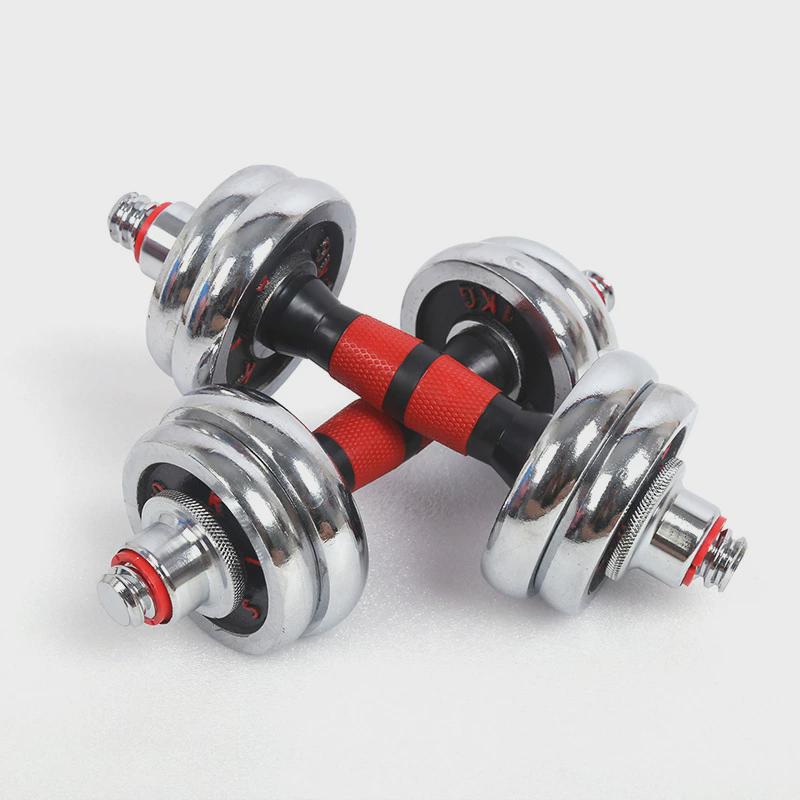 电镀哑铃套装实心铸铁肌肉锻炼哑铃男士健身锻炼健美运动电镀哑铃