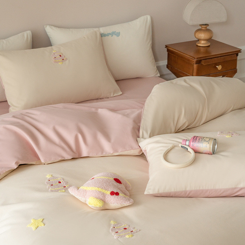 大版数码印花100支贡缎长绒棉四件套全棉磨毛春秋款卡通品床