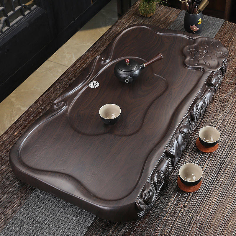 实木茶盘整块黑檀木平板茶台时茶海功夫茶具办公室排水托盘干泡台,餐饮具,茶盘,淘宝优惠券,粉丝福利购,淘宝优惠卷