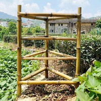 恬購(gòu)竹架子置物架竹編簸箕火鍋架竹制品多層楠竹竹三腳架菜架子
