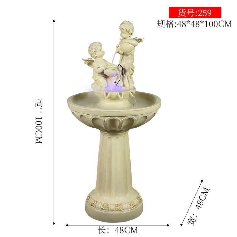 客厅加湿器流水喷泉落地摆件家居装饰品欧式小天使盆景创意工艺品