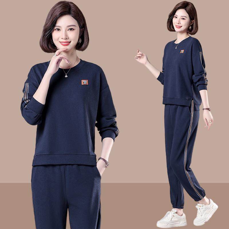 运动套装女士2025春秋新款时尚休闲小个子中年妈妈洋气两件套