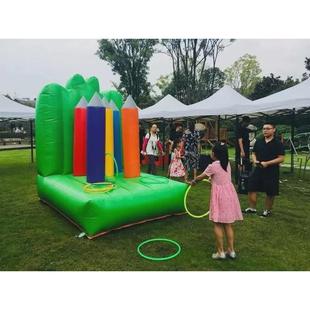 趣味运动会道具充气汉诺塔九宫格足球射门投篮框套圈团建游戏器材