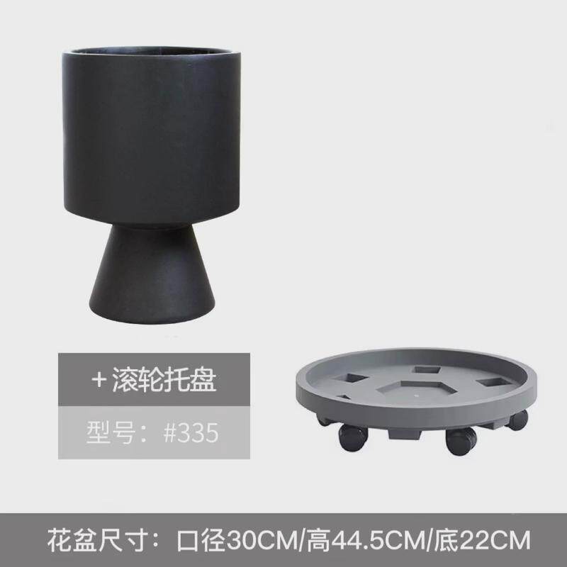 千年木创意高级感酒杯网红百合竹大号水泥套盆北欧简约落地花盆