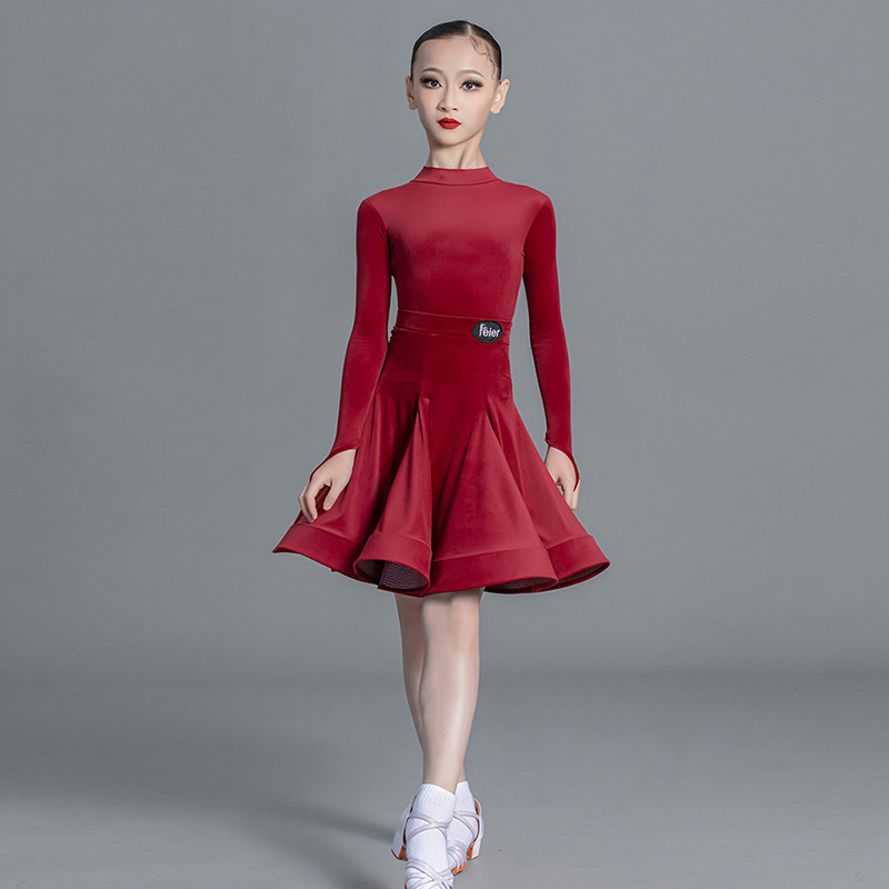 拉丁舞服比赛长袖赛服2025新款专业国际舞蹈服儿童规定服装女