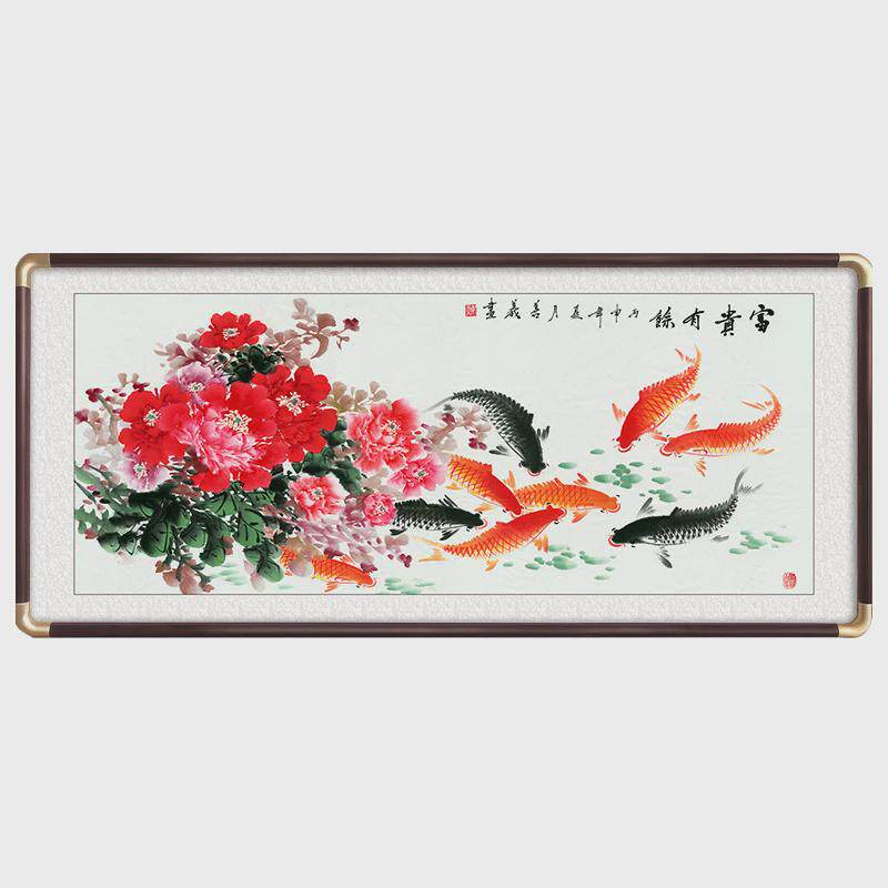 家和万事兴客厅装饰画中国风花鸟字画国画成品样板间酒店大气壁画