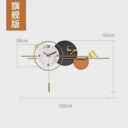 网红现代轻奢餐桌客厅钟表挂钟2024新款创意装饰画时钟餐厅挂画