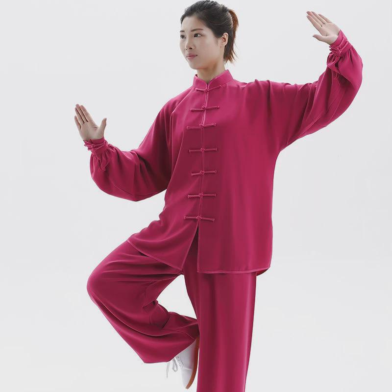 春秋太极服女棉加丝晨练太极拳服装团体武术比赛表演练功服男