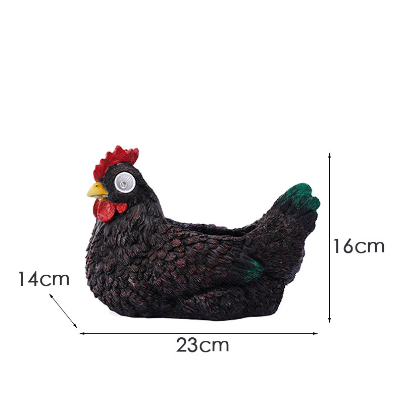 仿真母鸡多肉花盆庭院花园草坪造景太阳能灯户外装饰树脂摆件