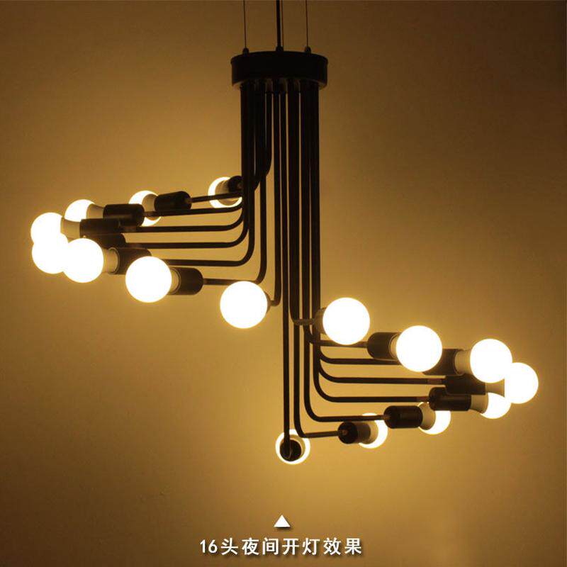 美式工业复古铁艺创意楼梯吊灯loft复式大厅个性别墅螺旋灯具直销