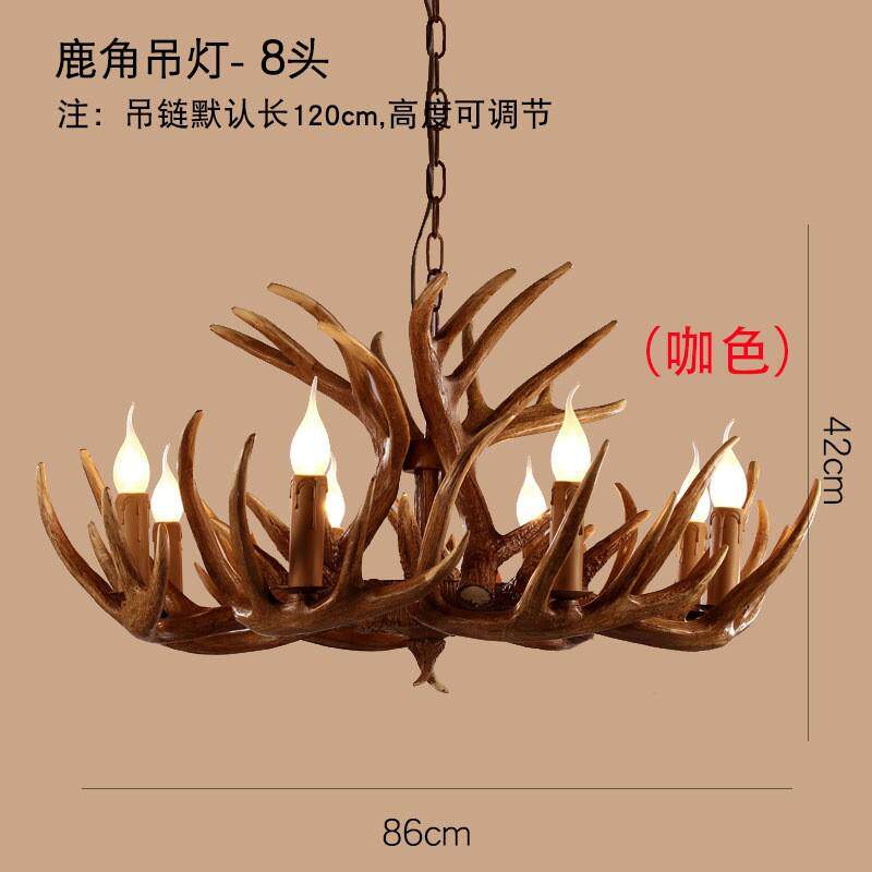 美式鹿角吊灯地中海客厅灯具鹿角灯艺术创意个性北欧鹿角吊灯树脂