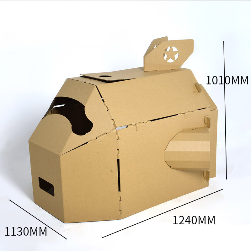 ls*纸板房子纸箱模型手工制作DIY5幼儿园儿童穿戴简单涂色拼插玩